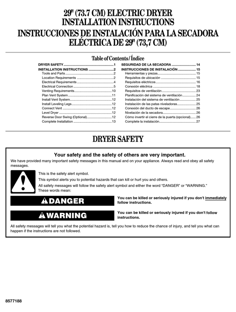 Whirlpool WED5800 User manual