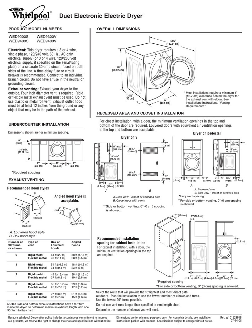 Whirlpool Duet WED9200S User guide