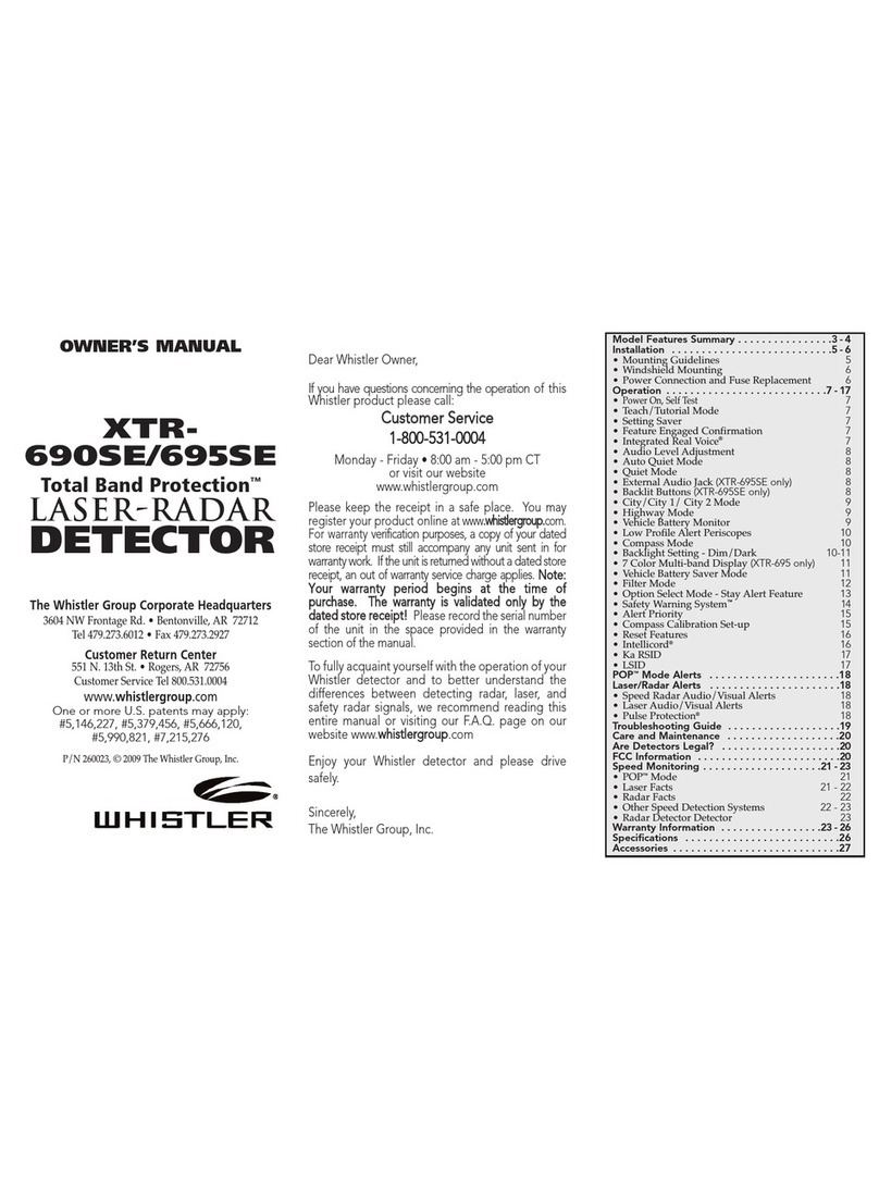 Whistler Total Band Protection XTR-690SE User manual