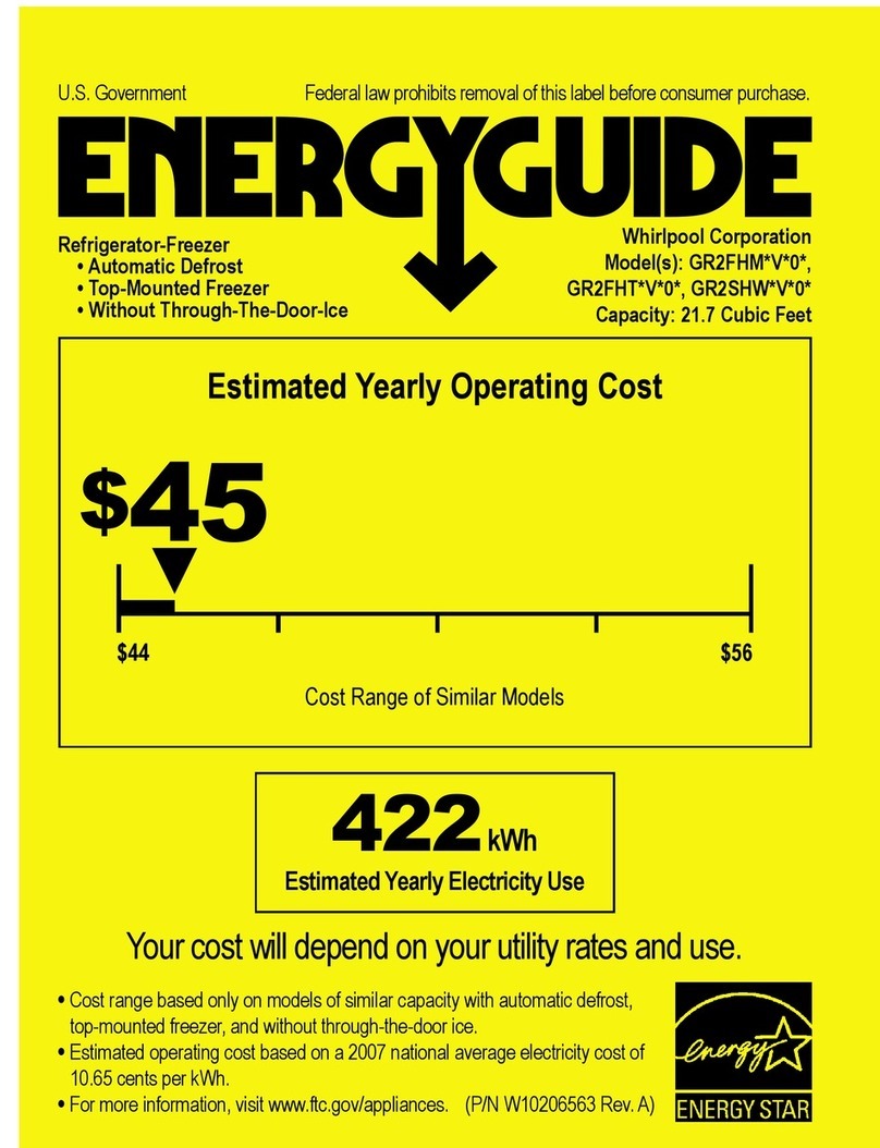 Whirlpool Gold GR2SHWXV supplementary guide