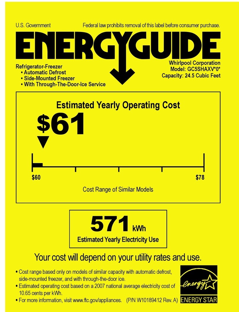 Whirlpool Gold GC5SHAXVS supplementary guide
