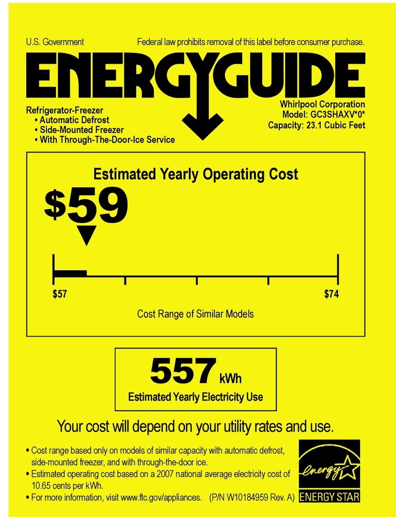 Whirlpool Gold GC3SHAXVS supplementary guide Whirlpool Gold GC3SHAXVS supplementary guide