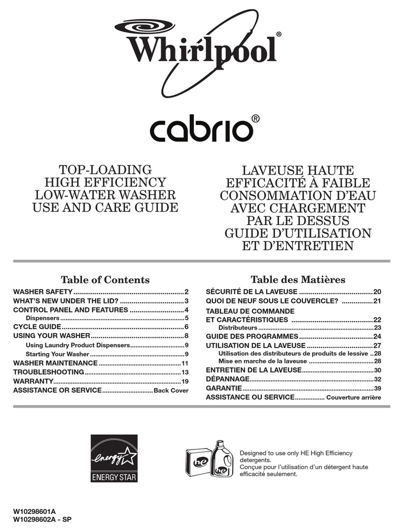 Whirlpool Cabrio,- WED7300X Use and care guide