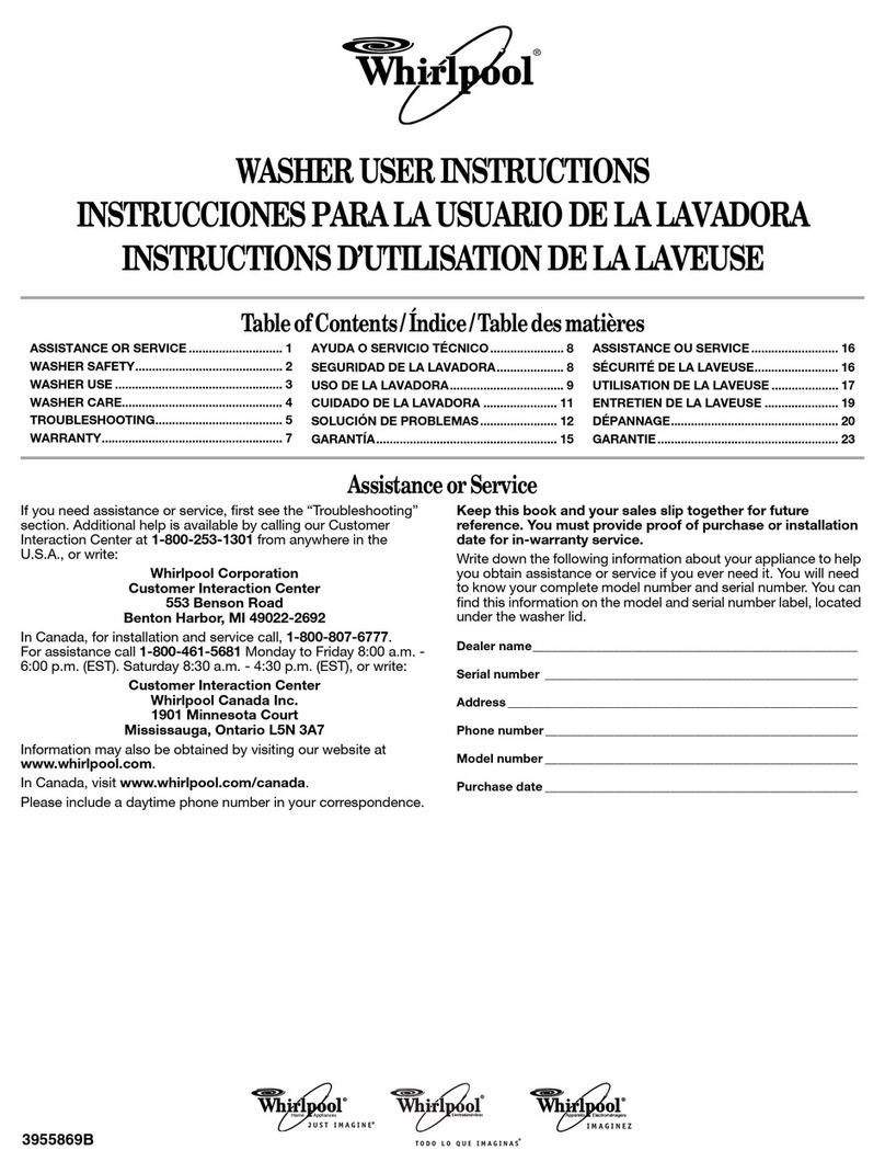 Whirlpool GSW9800PW User manual