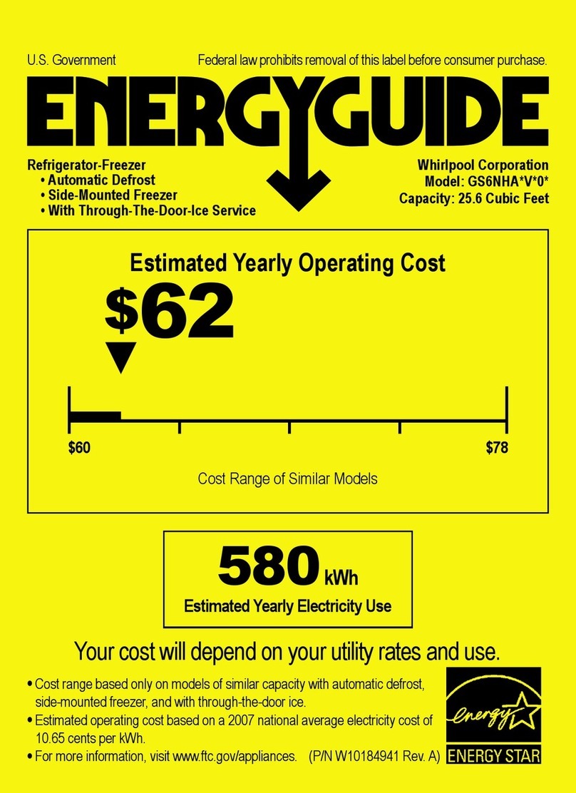 Whirlpool Gold GS6NHAXVS supplementary guide Whirlpool Gold GS6NHAXVS supplementary guide