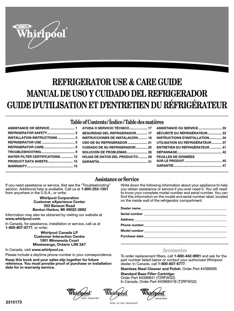 Whirlpool Gold GS6NBEXRA User manual
