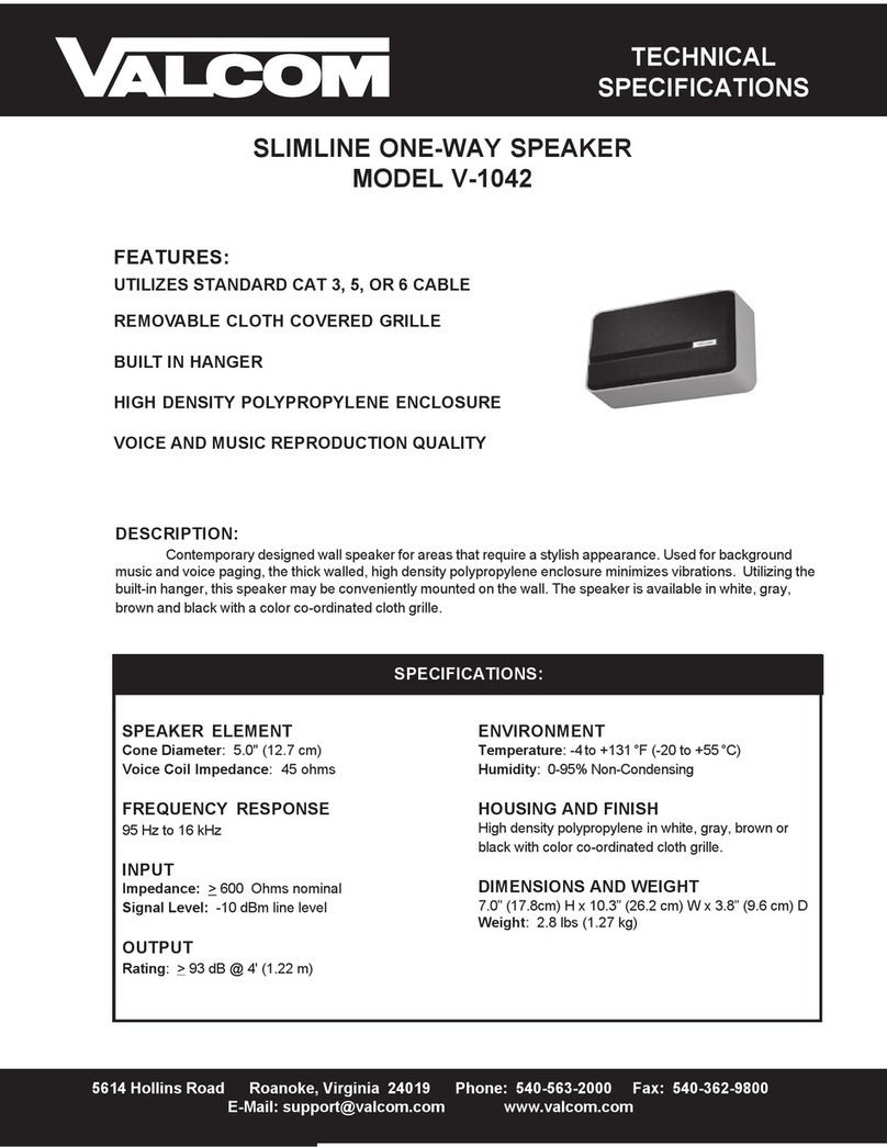 Valcom V-1042 User manual Valcom V-1042 User manual