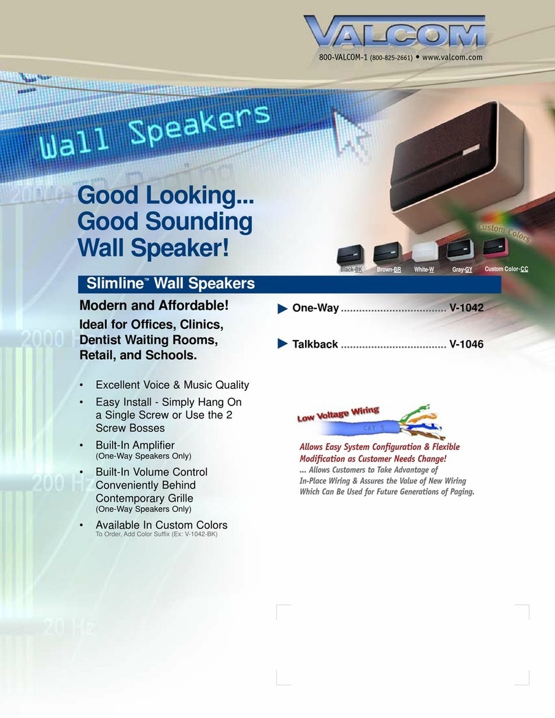 Valcom Slimline V-1042 User manual