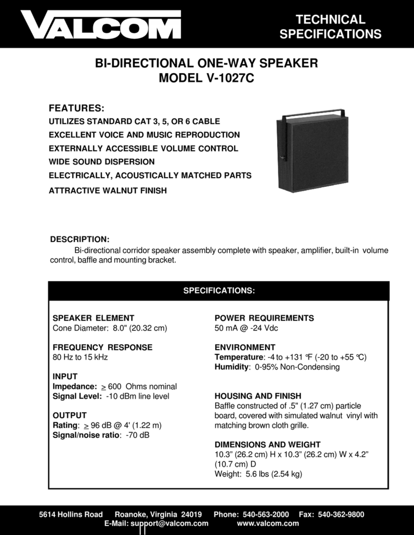 Valcom V-1027C Technical specifications