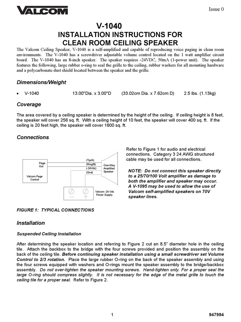 Valcom V-1040 User manual