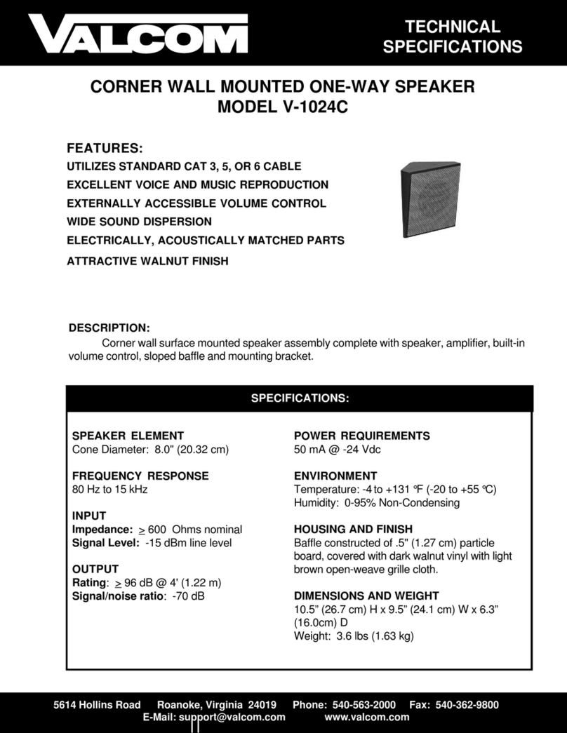 Valcom V-1024C Technical specifications