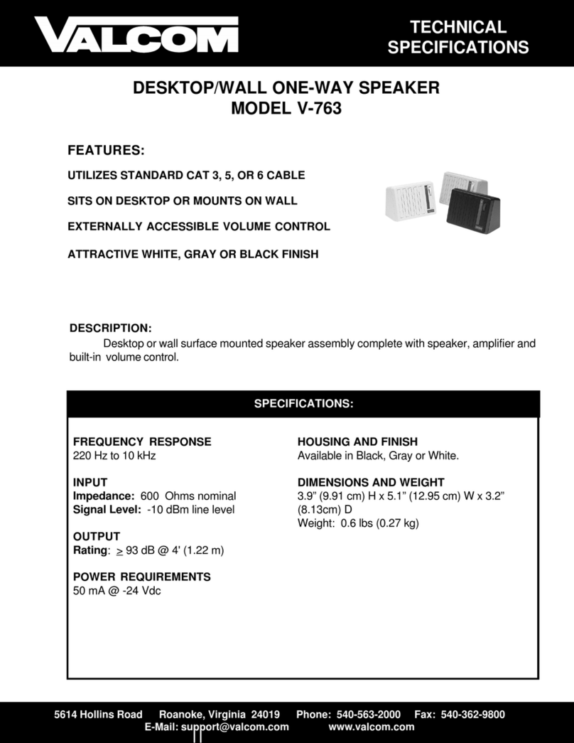 Valcom V-763 User manual