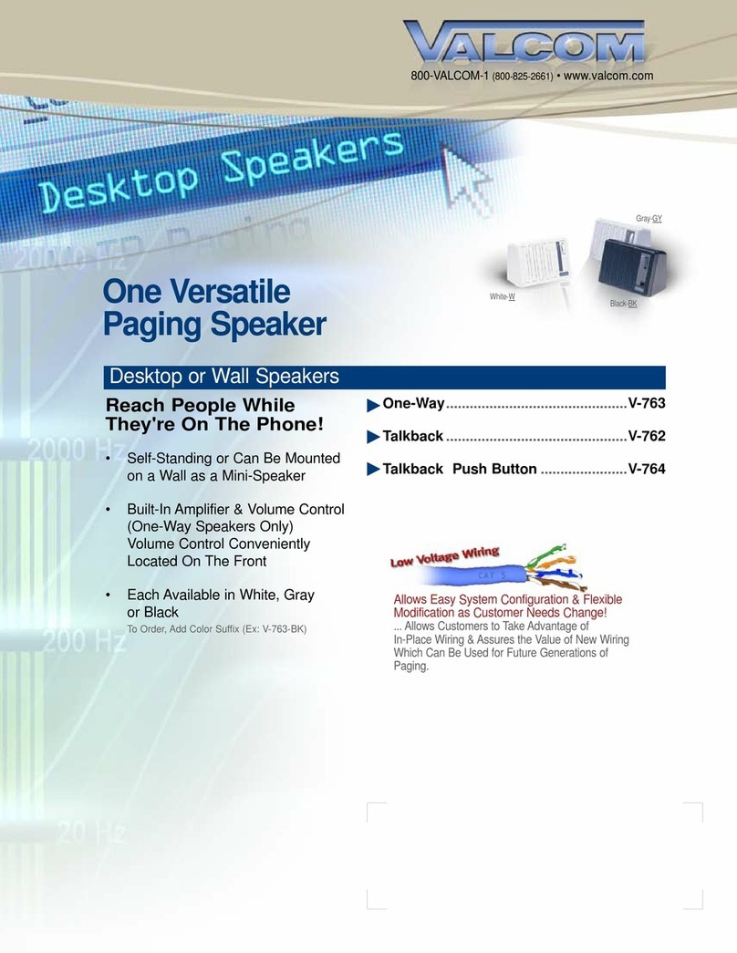 Valcom V-762 User manual