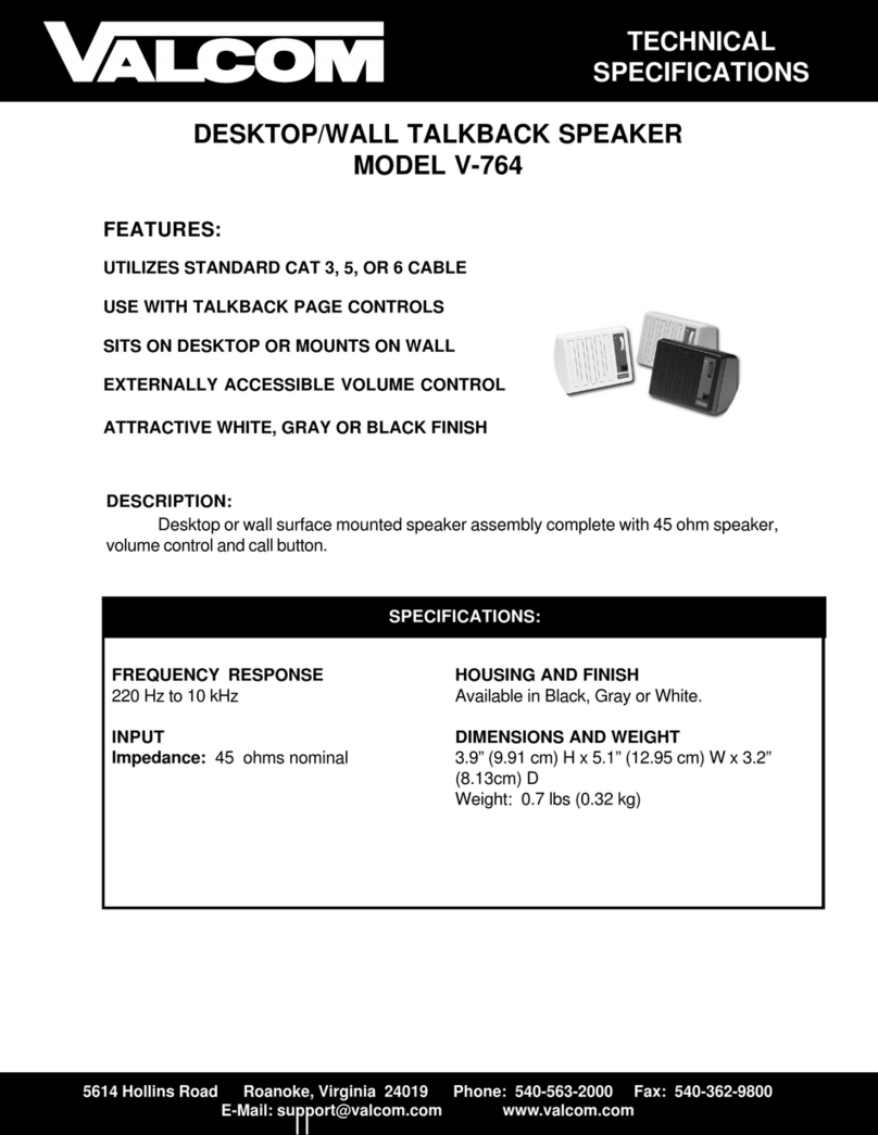 Valcom V-764 Technical specifications