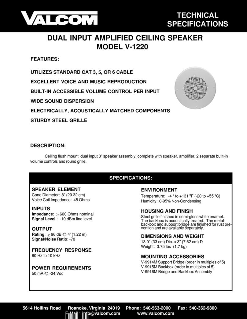 Valcom V-1220 Technical specifications