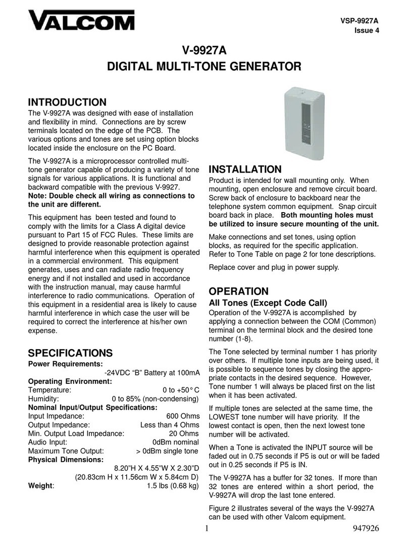 Valcom V-9927A user guide