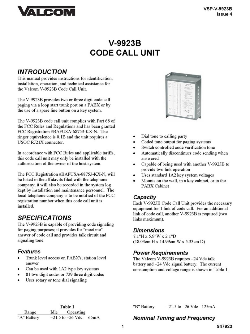 Valcom V-9923B user guide Valcom V-9923B user guide