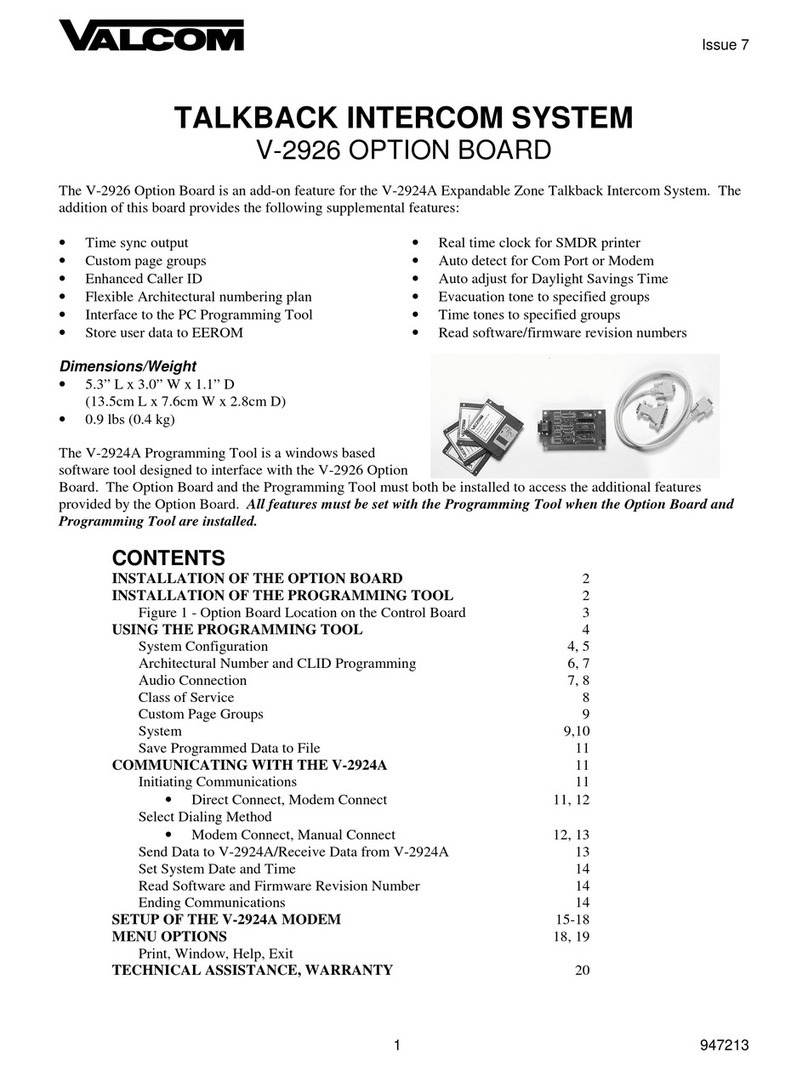 Valcom V-2926 User manual