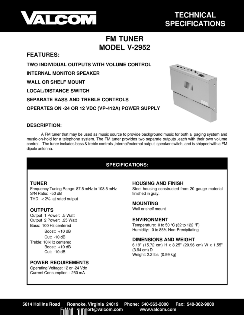 Valcom V-2952 Technical specifications