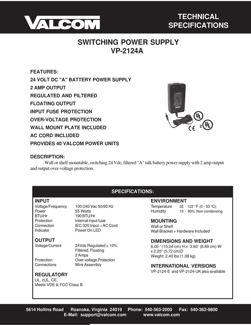 Valcom VP-2124A Technical specifications