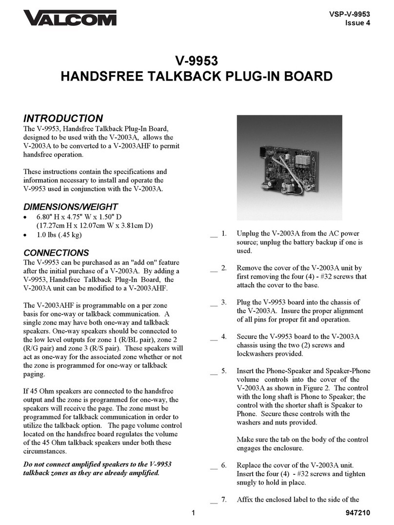 Valcom V-9953 user guide