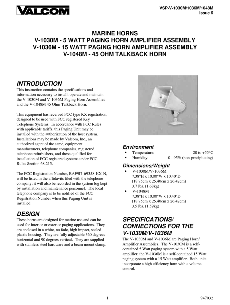 Valcom V-1030M User manual
