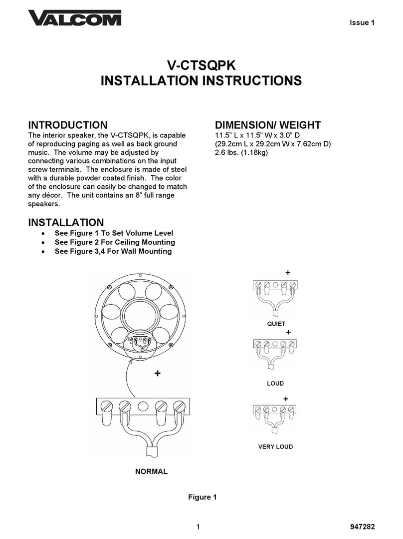 Valcom VCTSQPK User manual