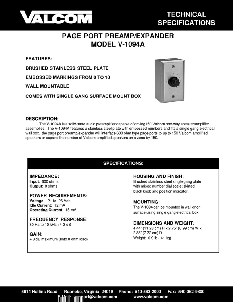 Valcom V-1094A User manual