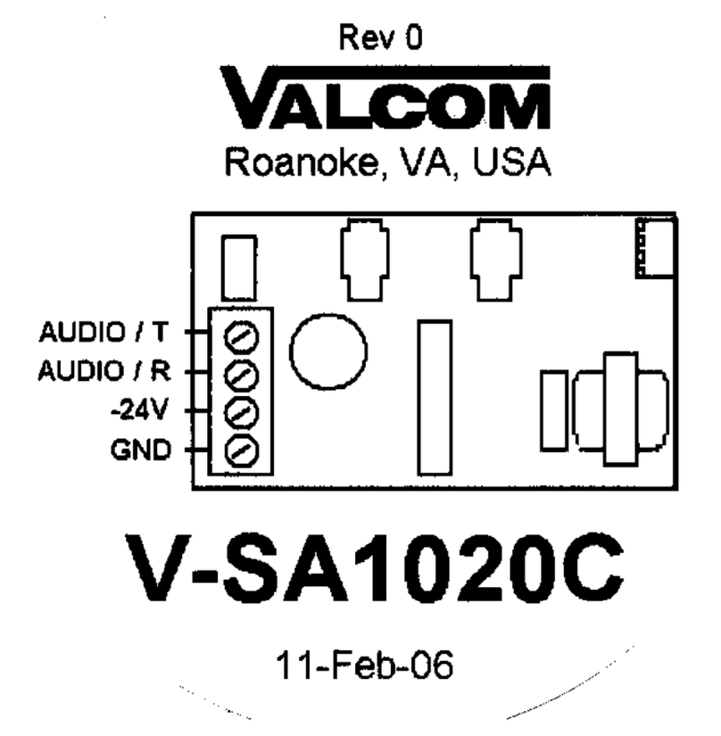Valcom V-SA1020C supplementary guide