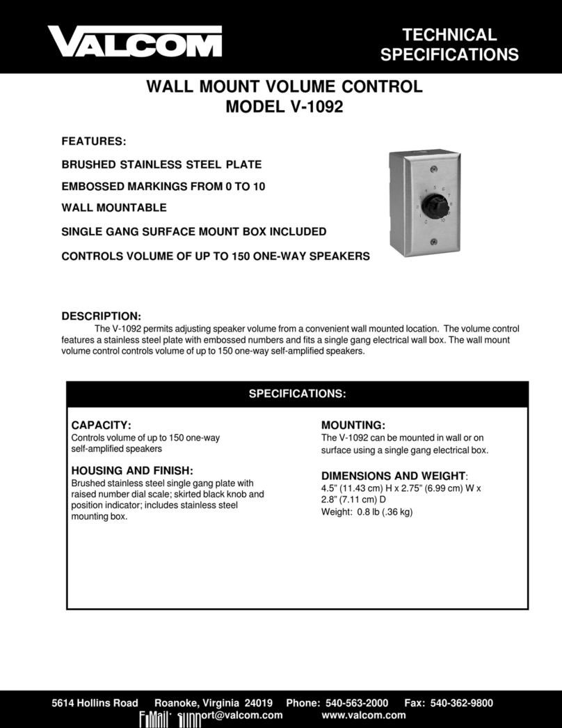 Valcom V-1092 Technical specifications