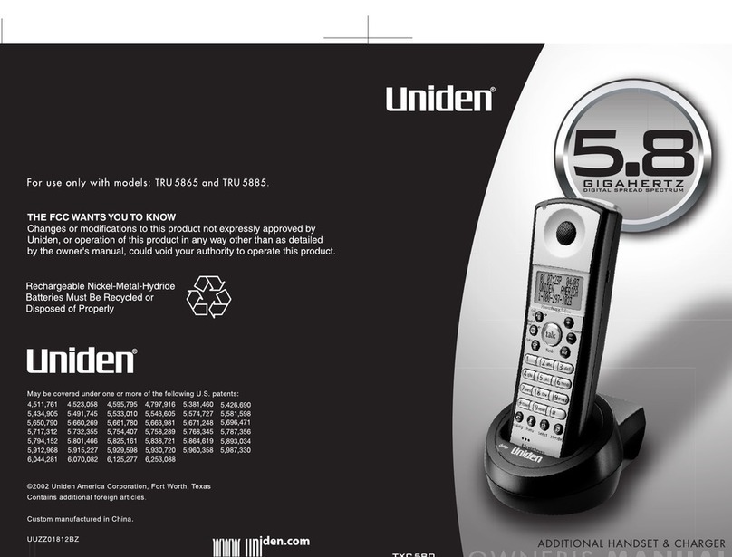 Uniden TXC580 User manual
