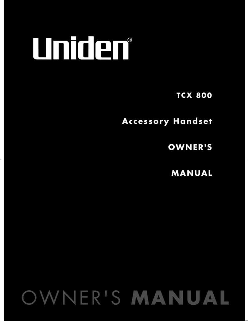 Uniden TCX 800 User manual