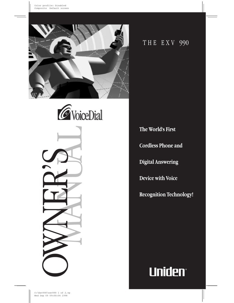 Uniden EXV 990 owner's manual