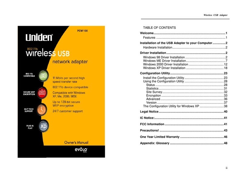Uniden evolo PCW 100 User manual