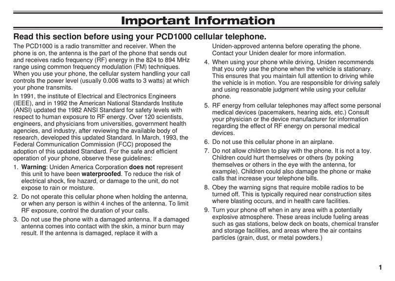 Uniden PCD1000 User manual