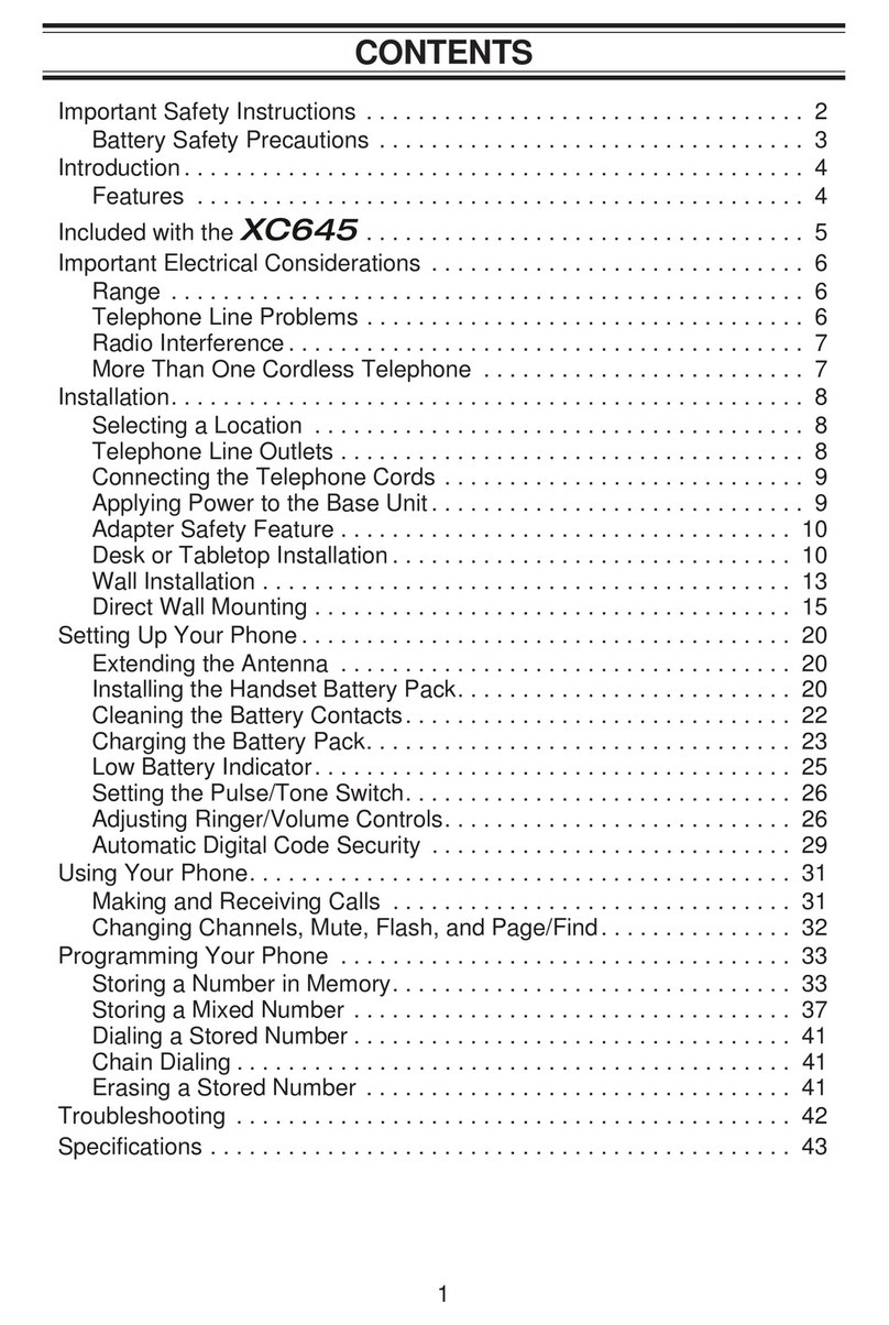 Uniden XC645 user guide