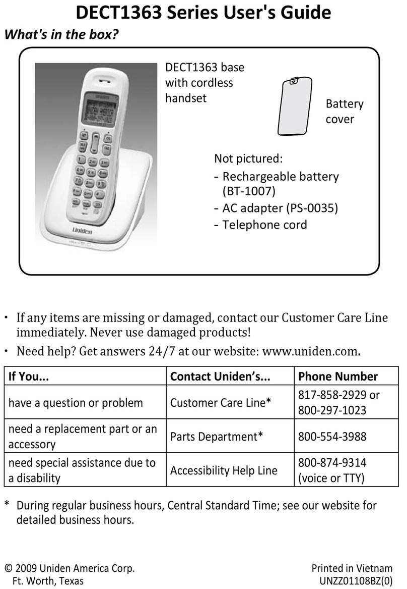 Uniden DECT1363 Series User manual