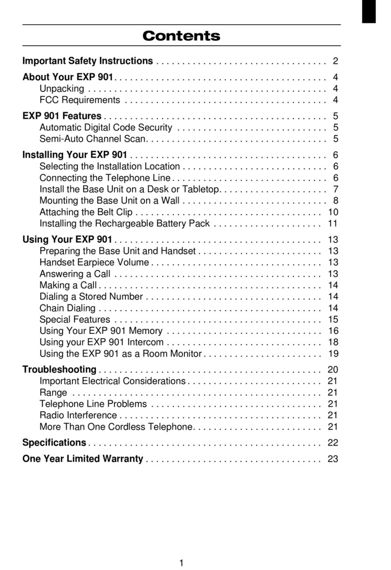 Uniden EXP901 User manual