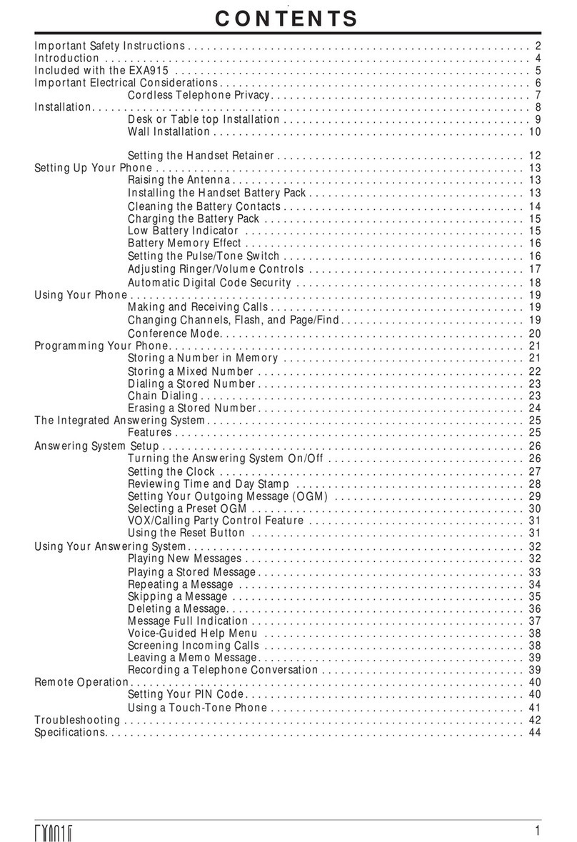 Uniden EXA915 User manual