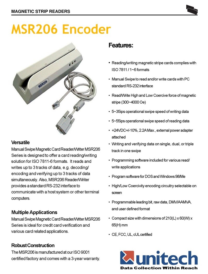 Unitech MSR206 User manual Unitech MSR206 User manual
