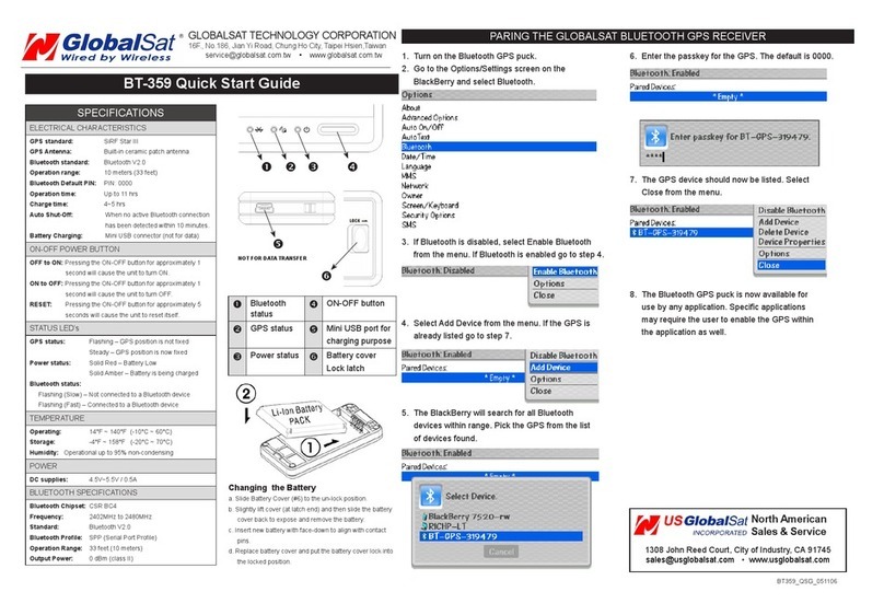 UsGlobalSat BT-359 User manual