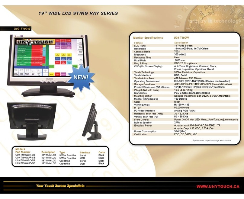 Unytouch U09-T190W User manual