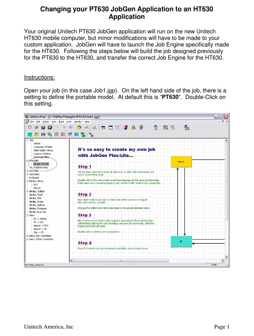 Unitech PT630 General instructions