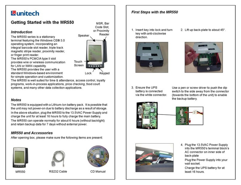 Unitech MR550 Getting started guide