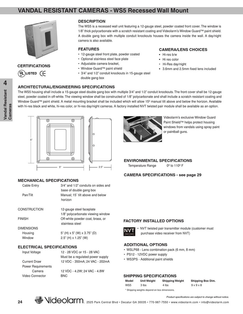 Moog Videolarm WS5-50NF User manual