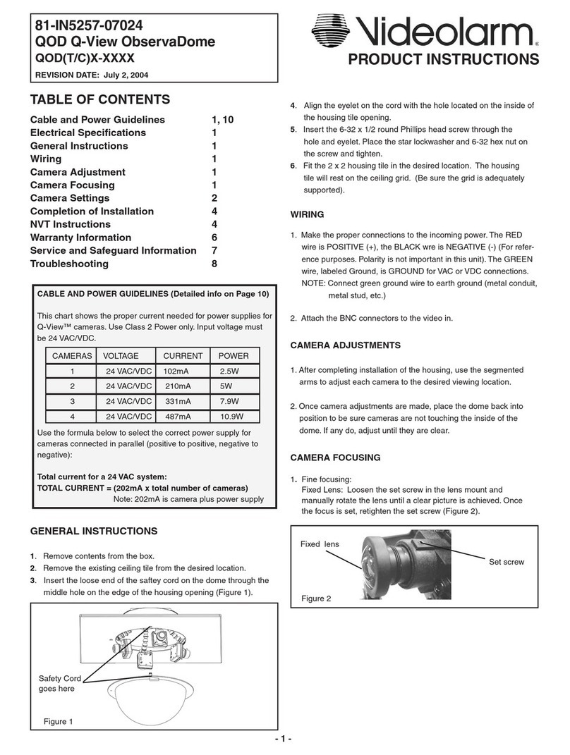 Moog Videolarm QODC2-50NA user guide