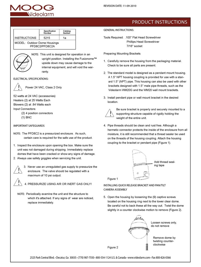 Moog Videolarm PFDW75TF2N Instruction sheet