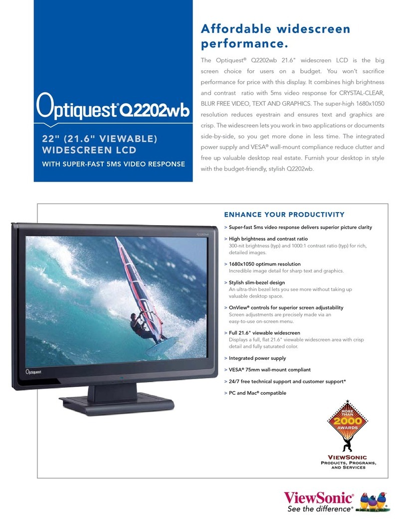 ViewSonic Q2202WB - Optiquest - 22" LCD Monitor User manual