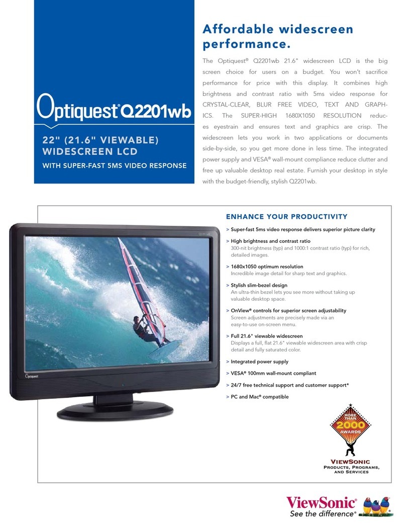 ViewSonic Q2201wb - Optiquest - 21.6" LCD Monitor User manual