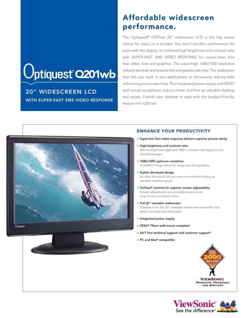ViewSonic Q201WB - Optiquest - 20" LCD Monitor User manual